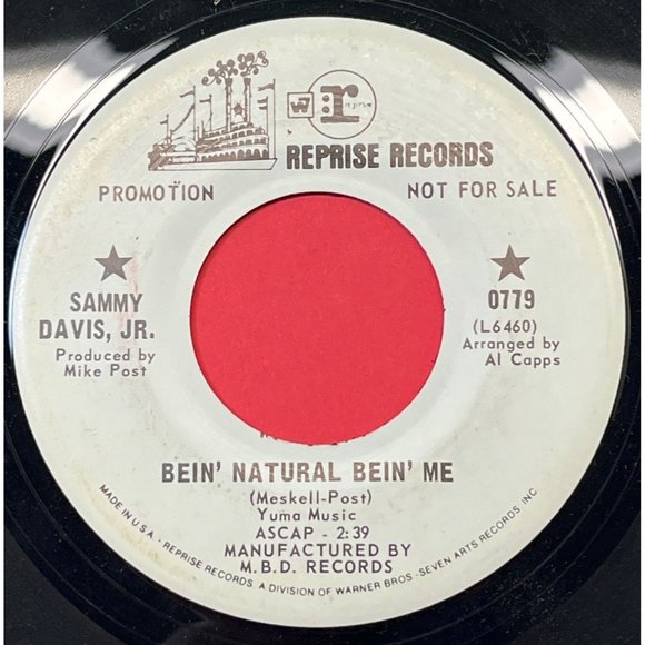 Sammy Davis Jr Bein Natural Bein Me / I've Gotta Be Me 45 Jazz Promo Reprise - Picture 1 of 4